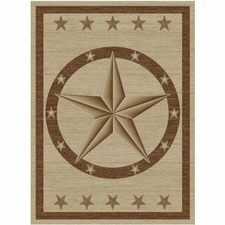 SLEEP EZ 2 ft. 2 in. x 7 ft. 7 in. Hearthside Western Star Area Rug Beige SL3628275